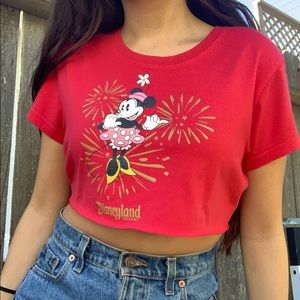 Adorable vintage red Minnie Mouse cropped graphic